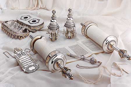 Netafim sterling silver Torah ornaments set